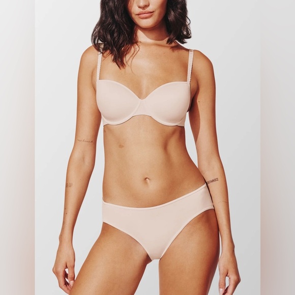 SET of 2 Third Love Classic T-Shirt Bra Soft Pink Size 42D EUC - Picture 1 of 7